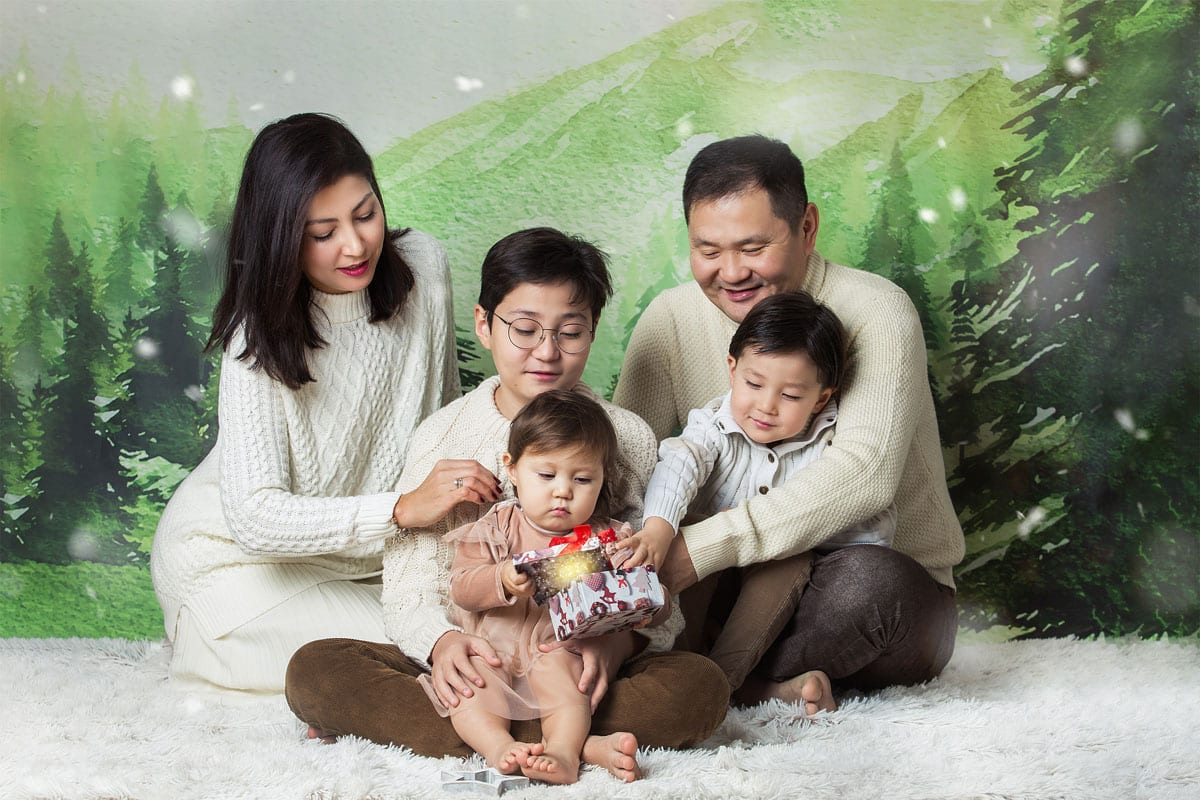 Weihnachtsfotoshooting fuer Familie mit Donne Bellini